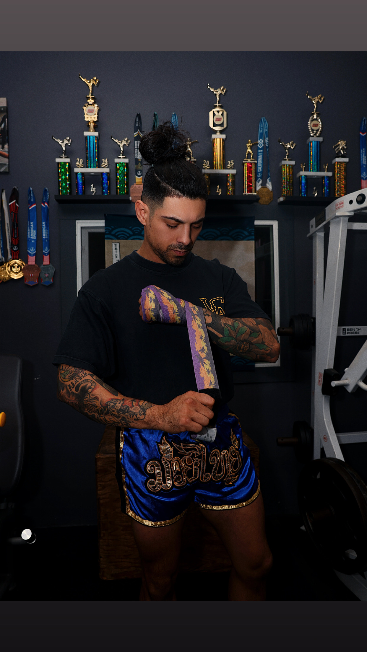 Hand-wrapping before a training session